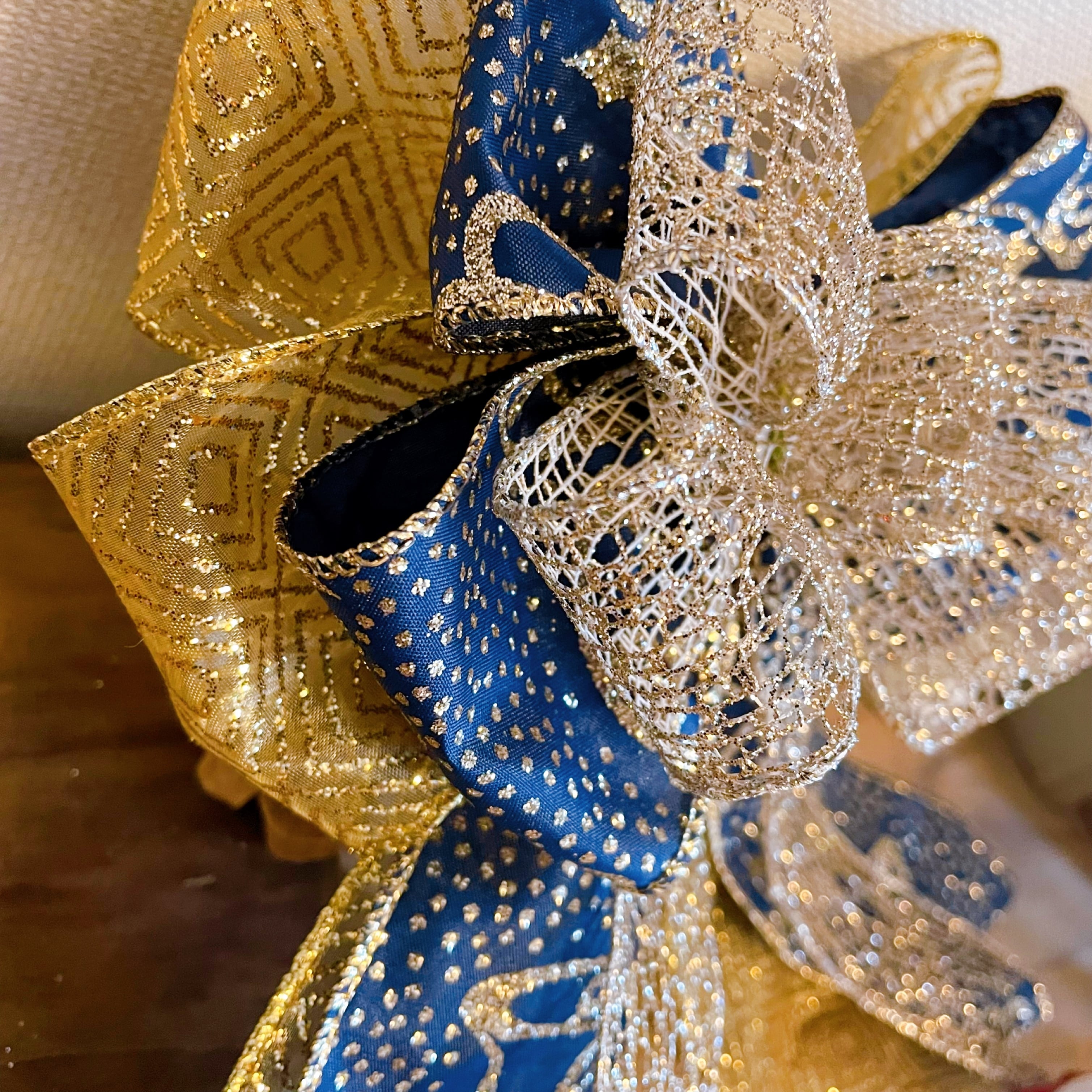 ★クリスマス　リボン　ツリートップ　ネイビー　M★ ☆クリスマス リボン ツリートップ ネイビー M クリスマス リボン