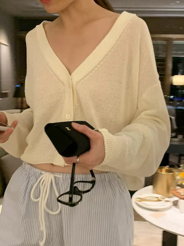 (予約) ounce / Paper sheer cardigan 2color