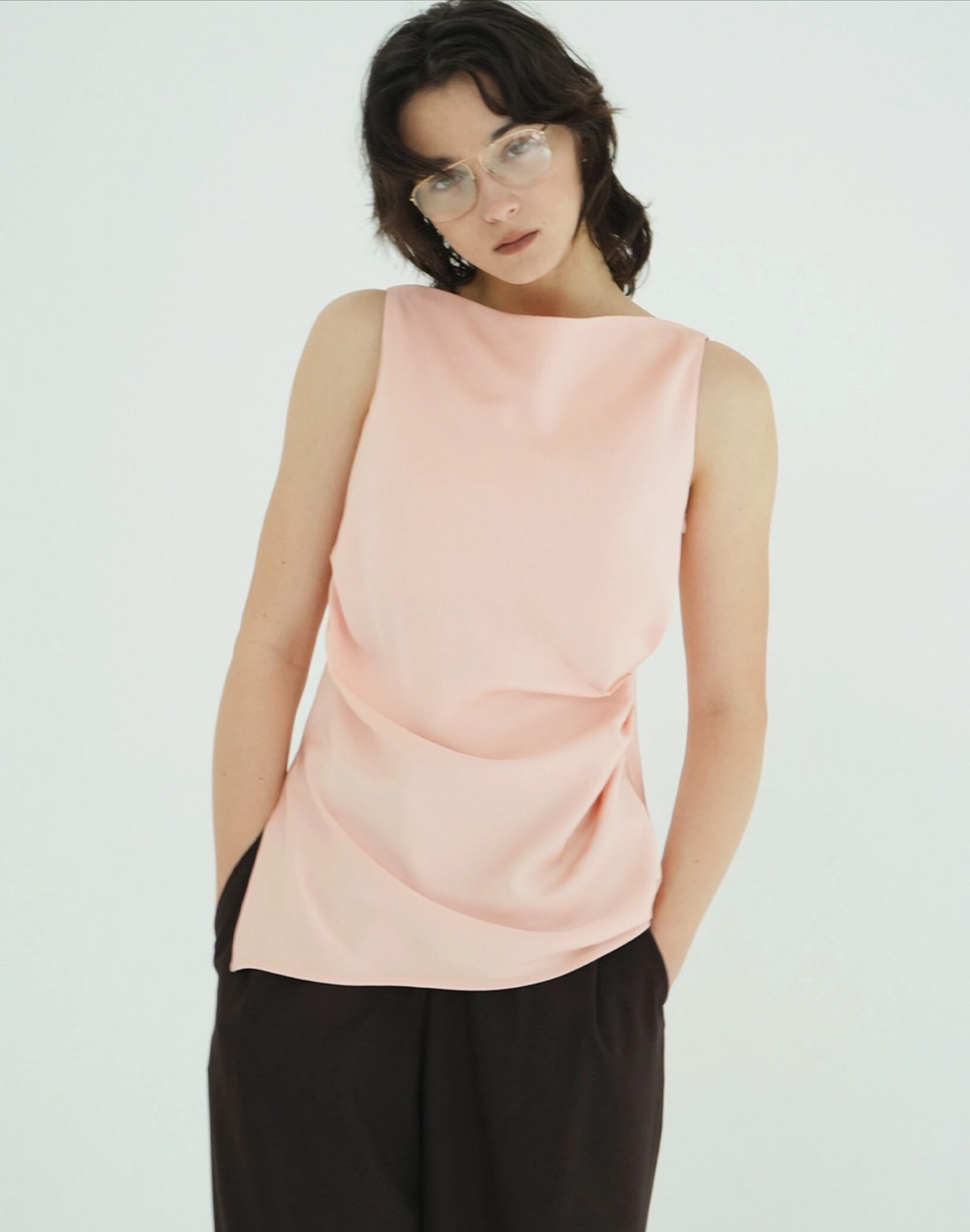 CLANE SATIN DRAPE TOPS | FLICKA ASHIYA