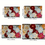 花柄ラグ ＜140×200cm＞プリントラグ リビングルーム ベッドルーム ダイニングルーム エリアラグ ムード モダンスタイルラグ アップグレードされたイミテーションカシミアウルトラソフトラグ お手入れ簡単 洗濯機洗い可能 防水滑り止め防汚フロアマット