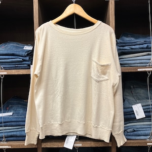 1950'S 針抜きリブ WHITE POCKET SWEAT SHIRT