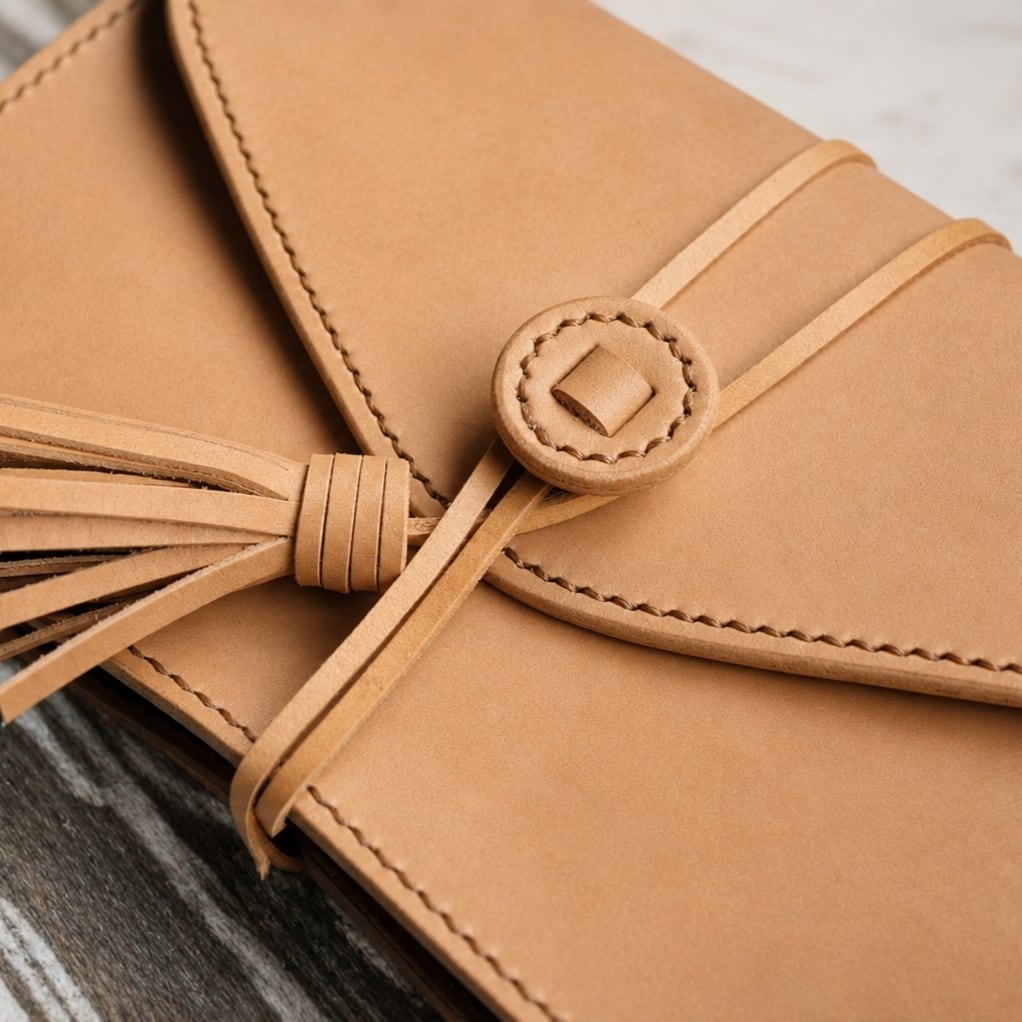受注製作】本革の御朱印帳ケース【紐留め】 | Babylonica Leather Craft