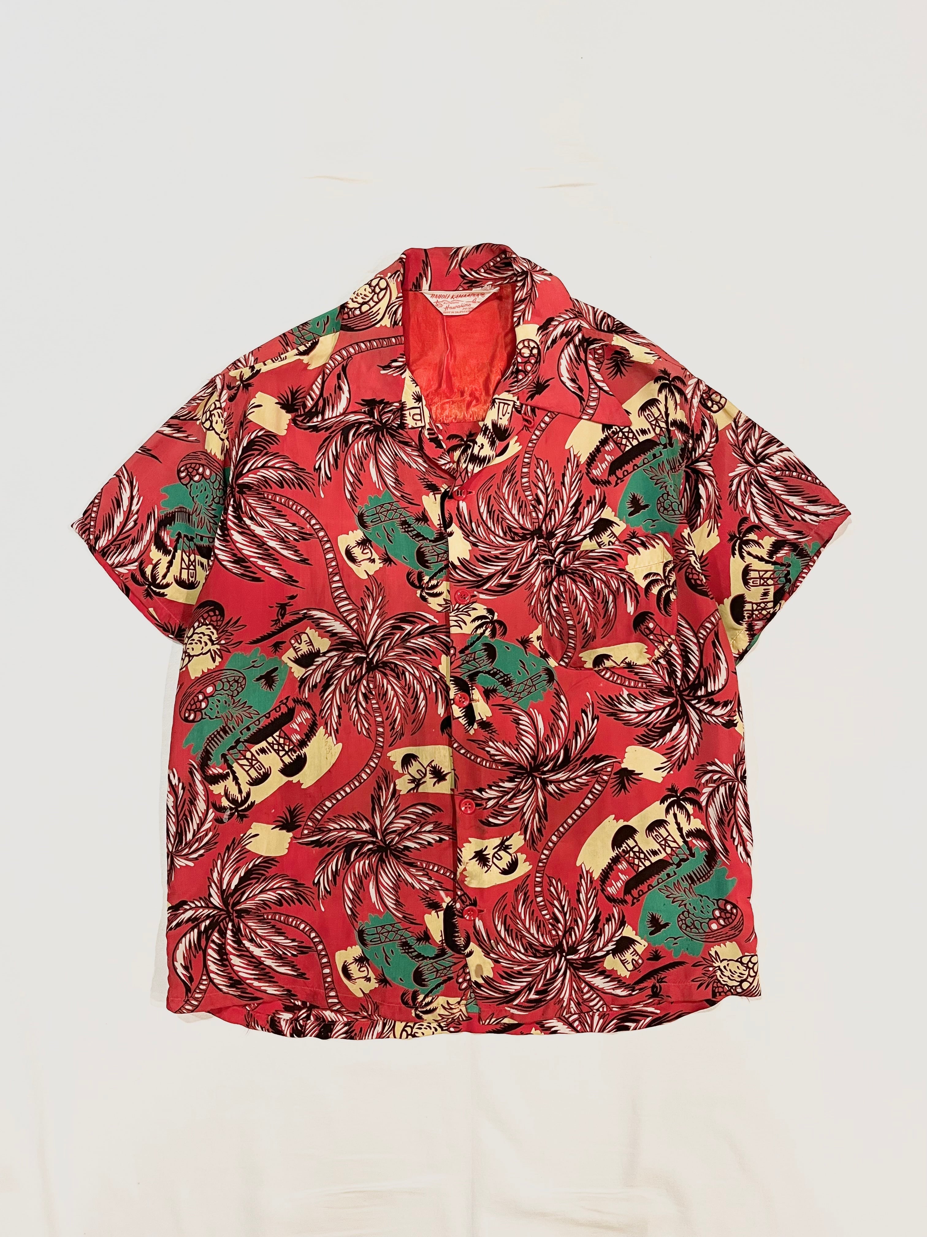 1940s HAUOLI KAMAAINA s/s rayon hawaiian shirt | Lily online shop