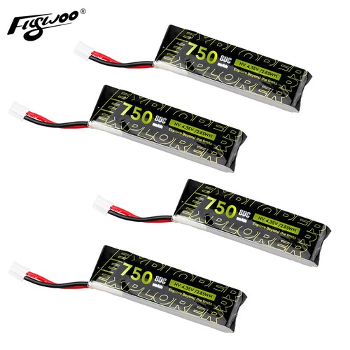 Flywoo Explorer 750mAh HV 1S 80C Lipo Battery 4pcs