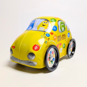 ☆ VINTAGE 90' ☆【 m&m's（ エムアンドエムズ ）】 『 バレンタイン 』ティン缶 ワーゲン風 / VINTAGE / ビンテージ 〚アメリカン雑貨 アメトイ〛
