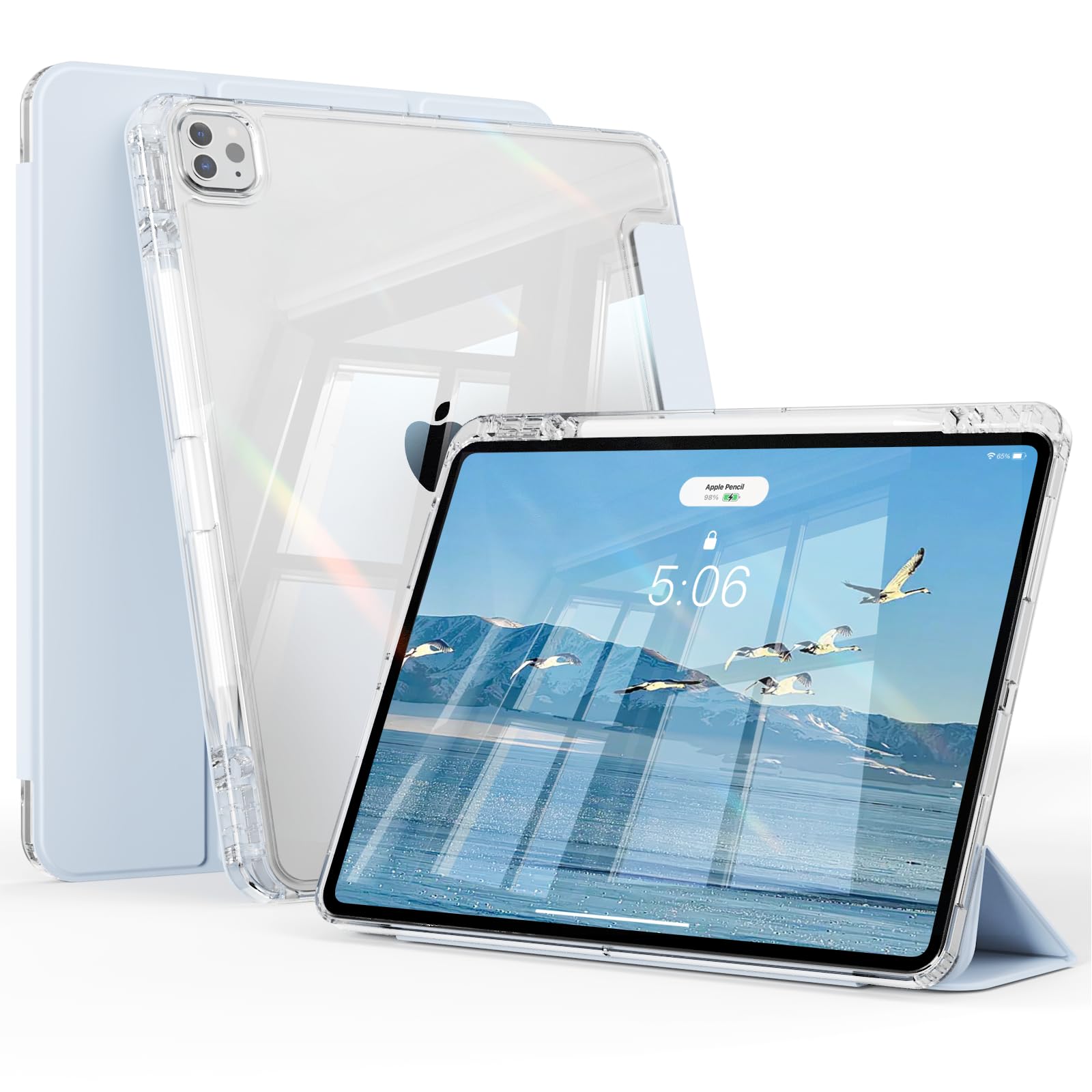 ZOPSGYU iPad Air 13インチ ケース M4/M3/M2 iPad Pro 12.9インチ 第6/5世代 ケース ブルー