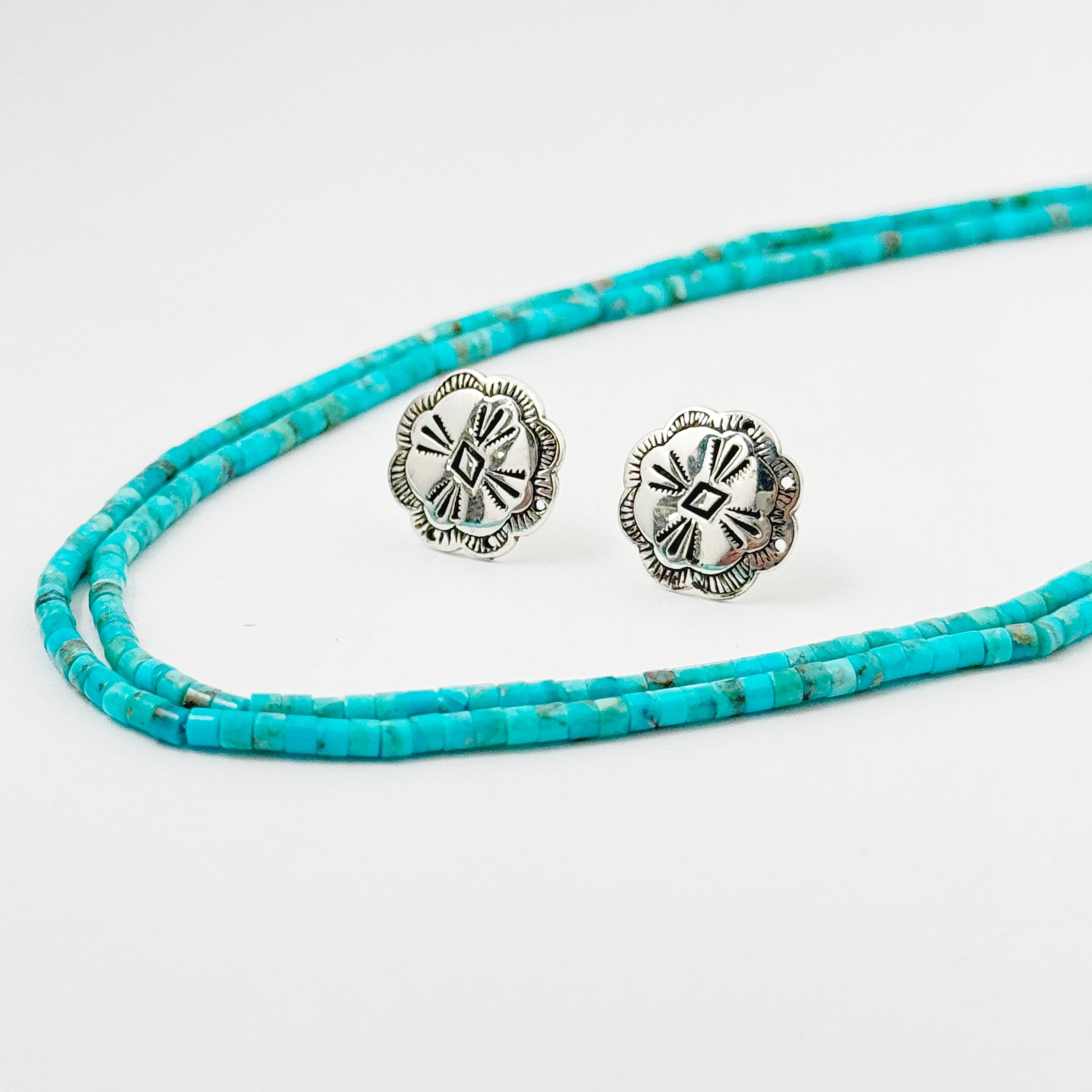 Indian Jewelry》 チューブ ターコイズ 2連 ネックレス | 【公式