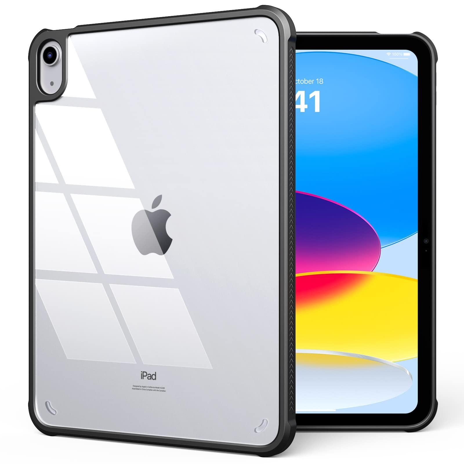 TiMOVO iPad 第11世代(A16)ケース 11インチ iPad 第10世代 ケース 10.9インチ クリア背面カバー