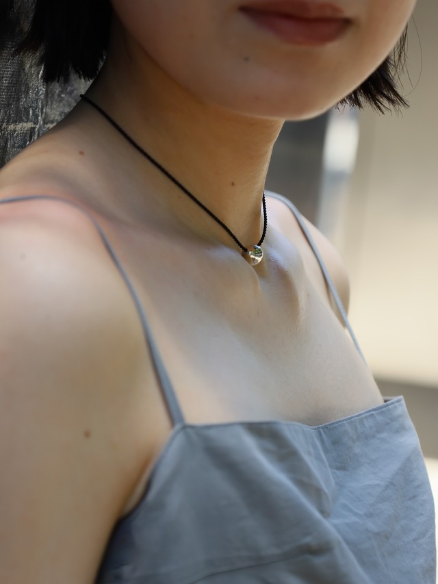 N_003 <TINY BELL> SILK CODE NECKLACE | BLACK