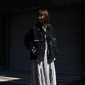 KUON / GANKO別注 Sashiko Kimono Sleeve Cutoff Denim shirt jacket レディースコーディネート