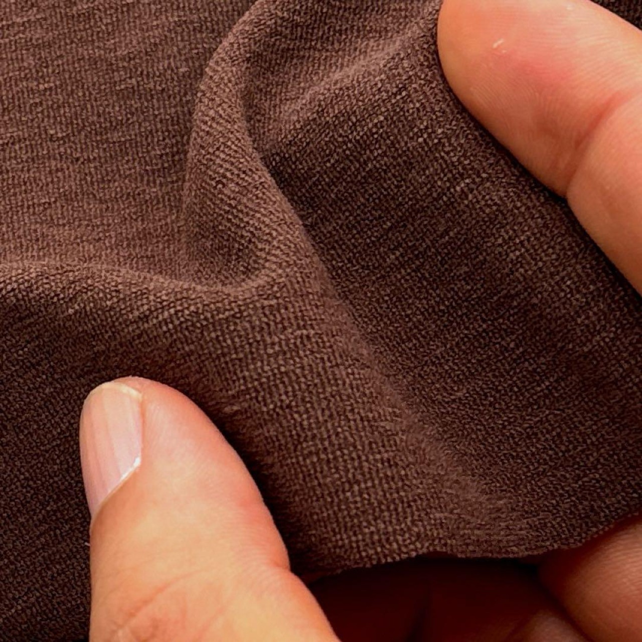 ★TB483◆2m◆綿ポリエステル混微起毛パイルニット生地◆ブラウン