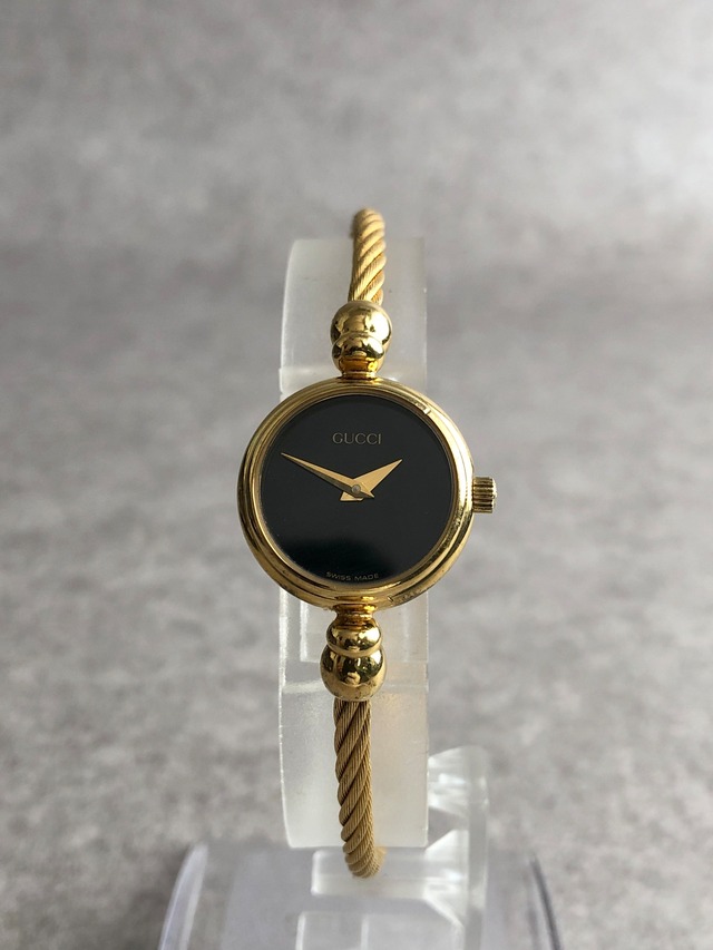 GUCCI グッチ 腕時計 ゴールド×ブラック ステンレススチール バングル 2700.2.L クウォーツ vintage ヴィンテージ オールド 8iznpb
