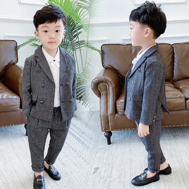 【90㎝-140㎝】2点セット　ツーピース　スーツ　フォーマル　キッズ　　韓国　子供服　男の子 
