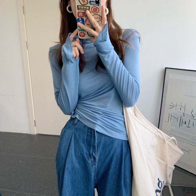 Tシャツ シャツ サマー薄手ホワイト ロング 夏物 Oネック ビッグFスモールZ韓国55152167894