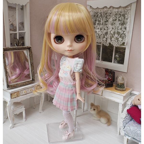 アイシードールネオブライス頭皮付きウィッグホワイトウェーブ