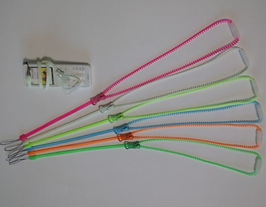 YKK 40cm 蓄光 ファスナーネックストラップ ジッパーストラップ