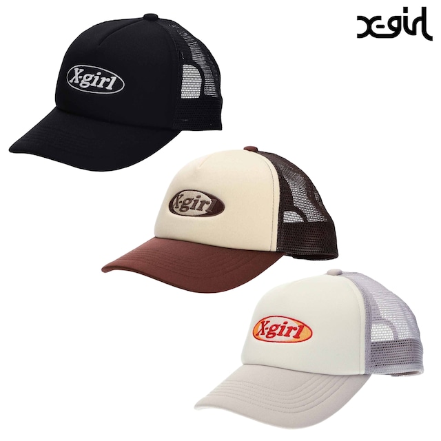 【X-girl】OVAL LOGO TRUCKER CAP【エックスガール】