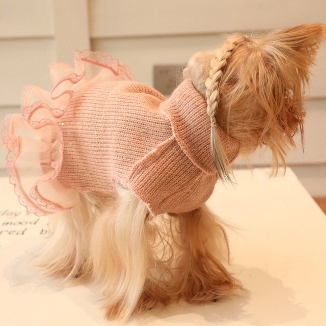 rosy tutu knit dress