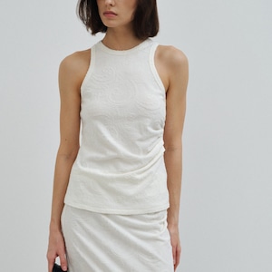 Embroidery Texture Tank T4616