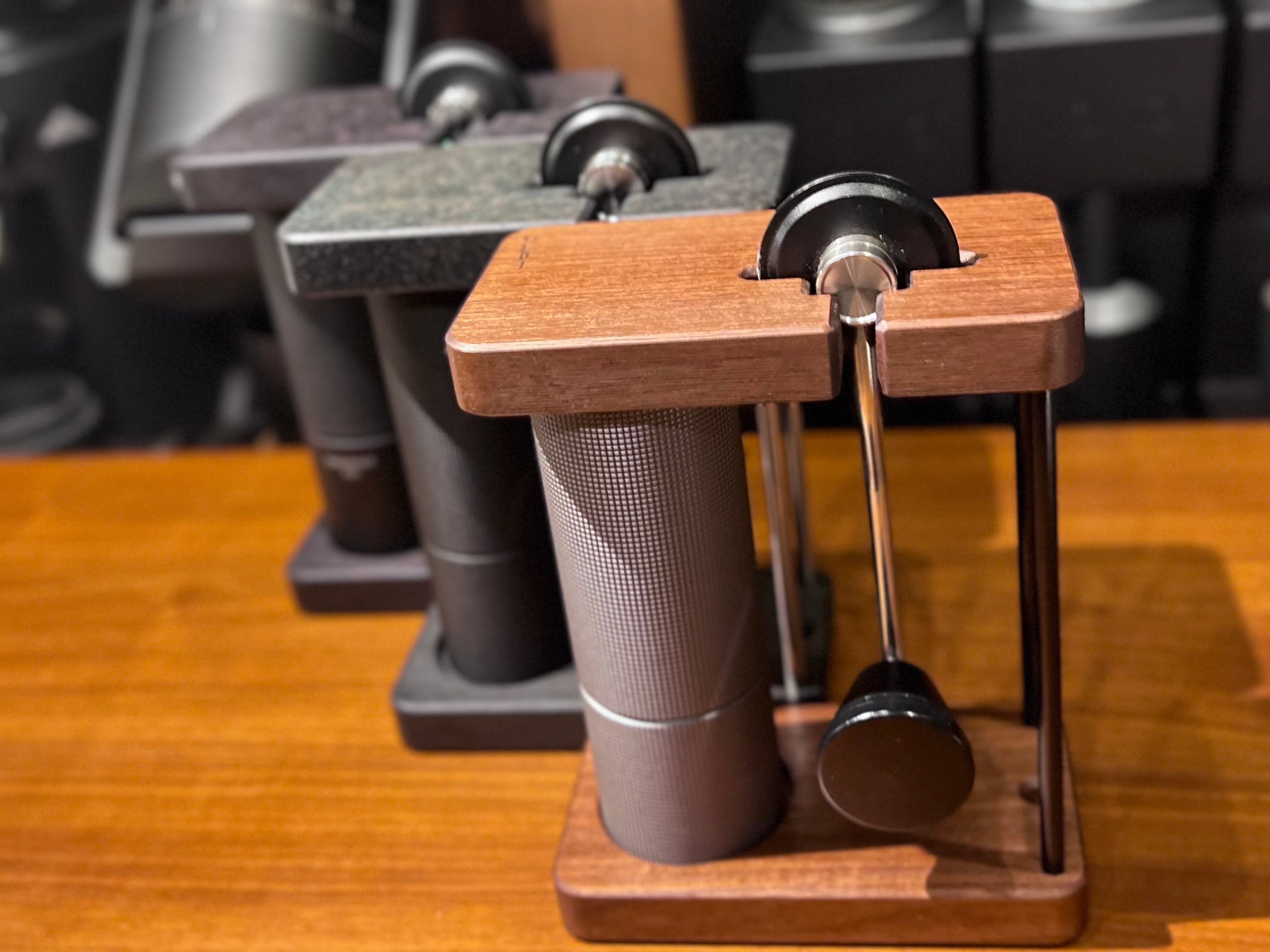 JHAT.. Coffee grinder stand for TIMEMORE C2 C3 American Walnut