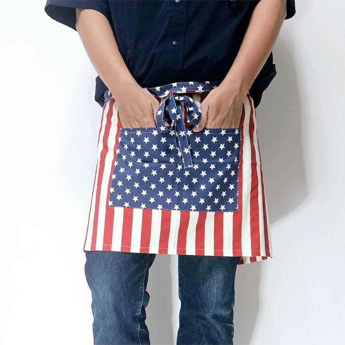エプロン 星条旗柄 アメリカ 国旗 オシャレ キッチン ガーデニング