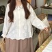 スカラップレースカラー刺繍ブラウス ・12177