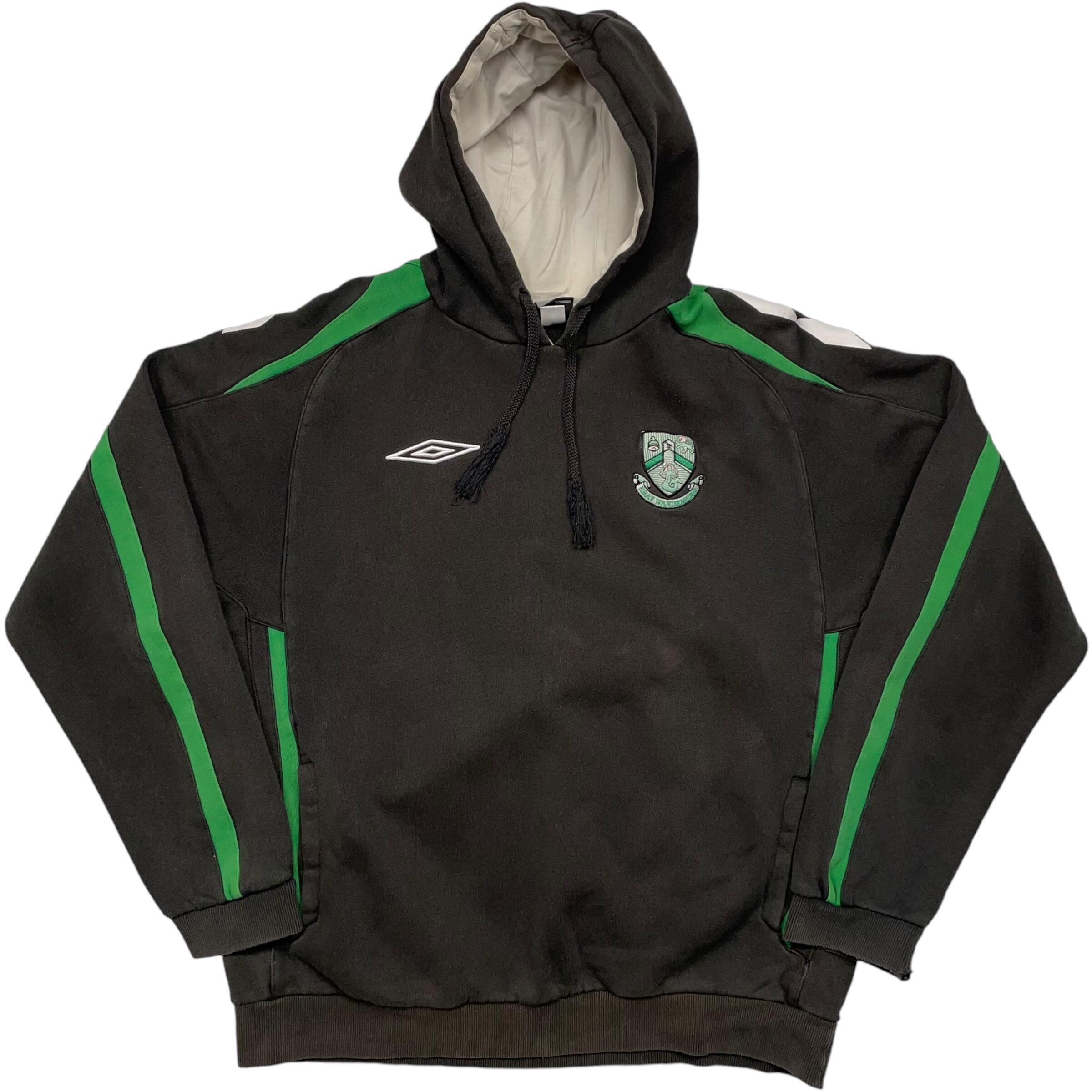 《XL》 UMBRO アンブロ スウェット パーカー ポケット付き 刺繍 ブラック グリーン no.4537