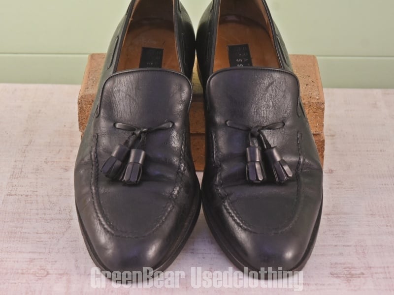 D061 イタリア製 FRATELLI ROSSETTI 高級 タッセルローファー 黒