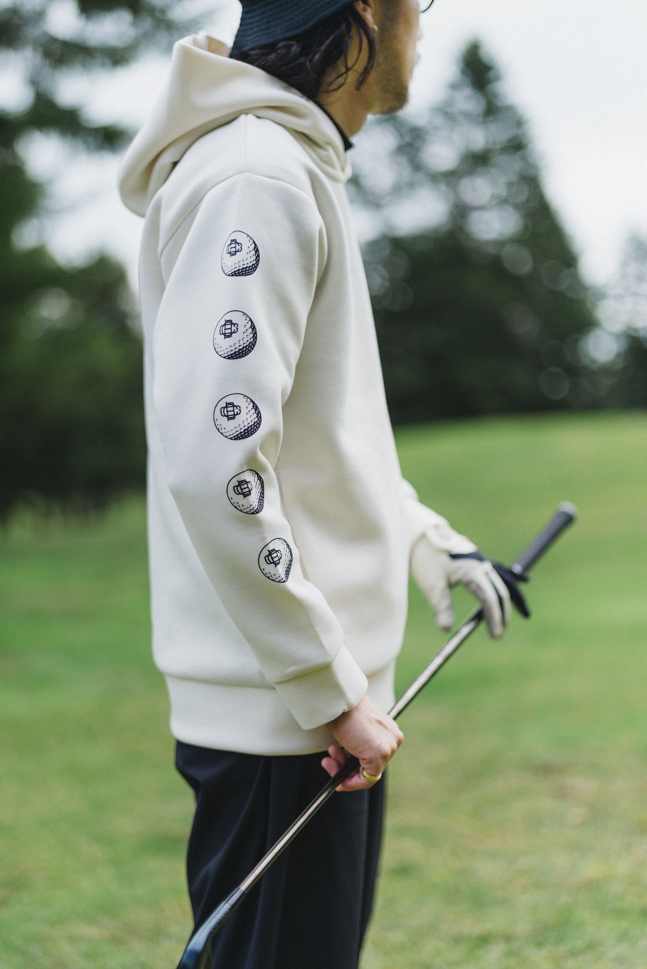 BALL SLEEVE TECK SWEAT HOODIE O.WHITE【PRE ORDER】