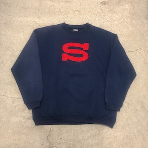 90s OLD STUSSY/S Logo Sweat/OZ製/白タグ/M/Sロゴスウェット/ネイビー/ステューシー/オールドステューシー