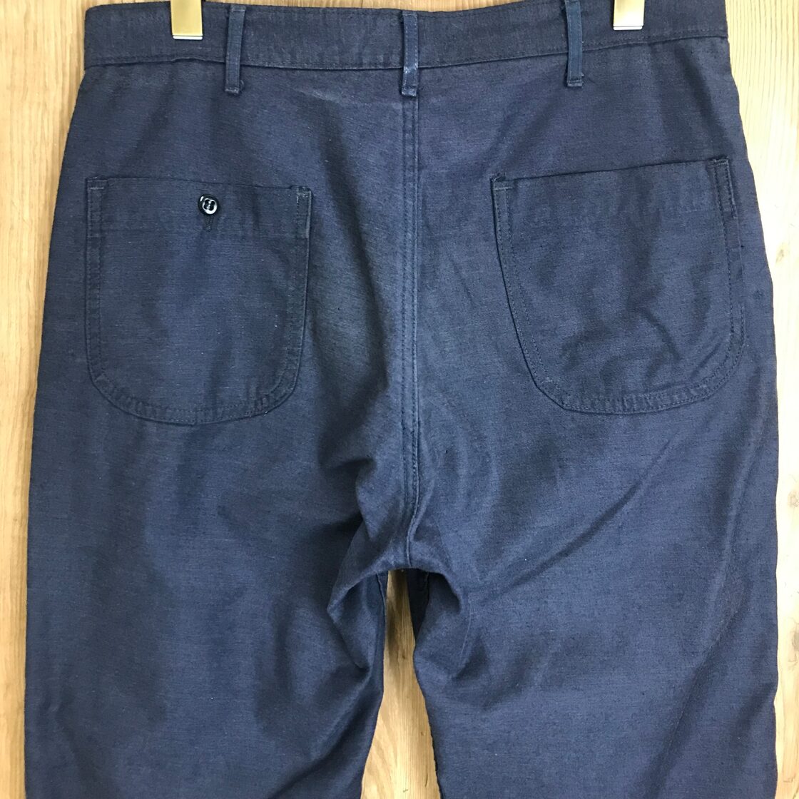 80s U.S.NAVY UTILITY TROUSERS DARK BLUE PANTS USN ベイカーパンツ 