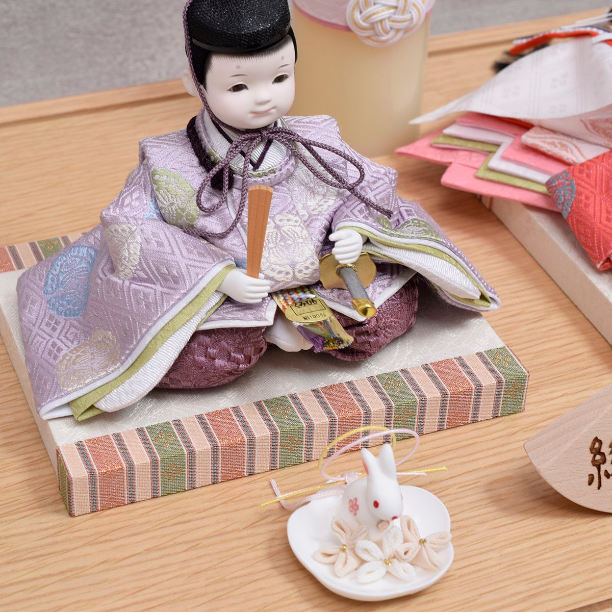 雛人形 親王飾り【向い蝶】縫 nui｜アクリルケース入り｜モダン