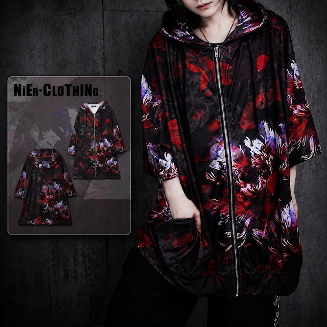 《5の日限定55％OFF目玉大特価》総柄HALF ZIP OUTER【-花魇-】