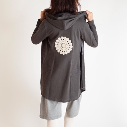 Pema+Love  Mandala Emblem Long Jacket マンダラエンブレムロングジャケット チャコールグレイ