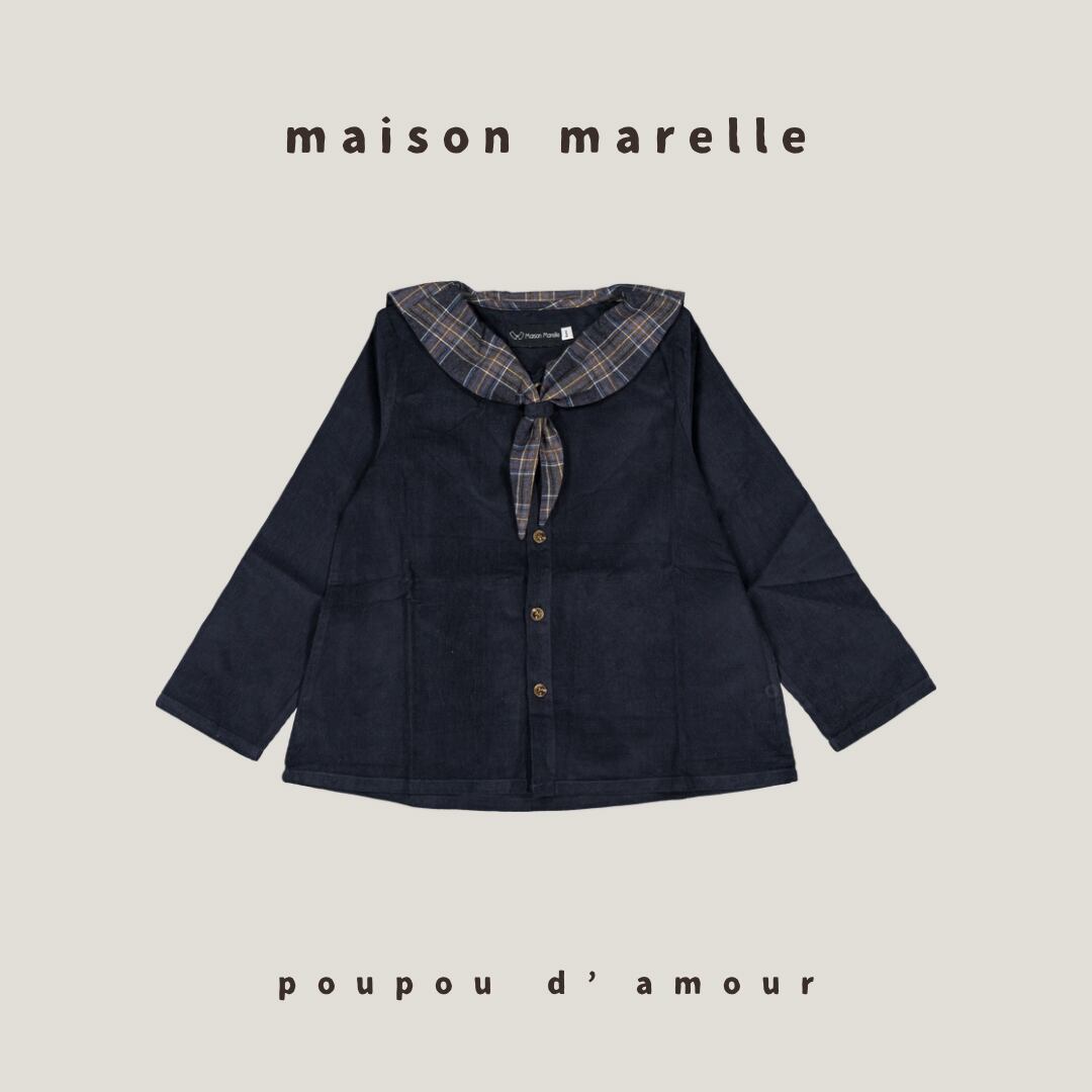 6Y〜12Y 送料無料【予約】maison marelle|Blouse MONGE - velvet blue/(11月上旬以降入荷予定)