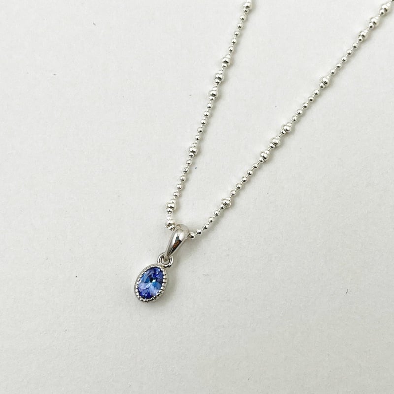 タンザナイト プチ オーバル ペンダント ネックレス