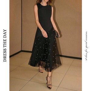 アシンメトリチュールパールワンピース W0135