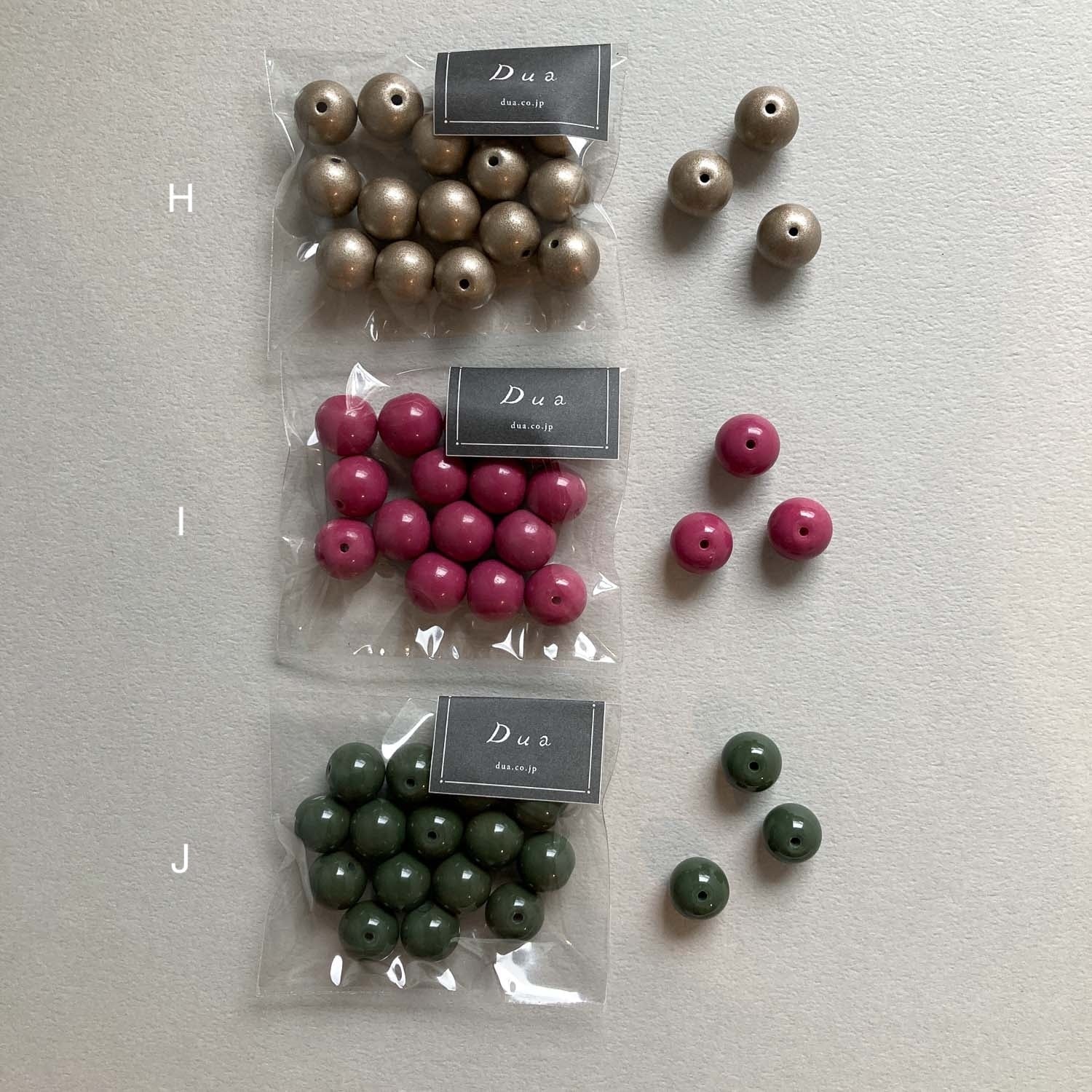 新色追加〉カラーラウンドガラスビーズパックL（10mm/15p） | Dua