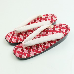 zouri 草履 歩きやすい ウレタンソール 布張り 縮緬 やわらか鼻緒 下駄 小紋 浴衣に 青海波