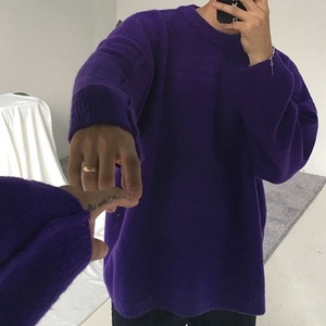 シンプルモードラウンドネックニット　993