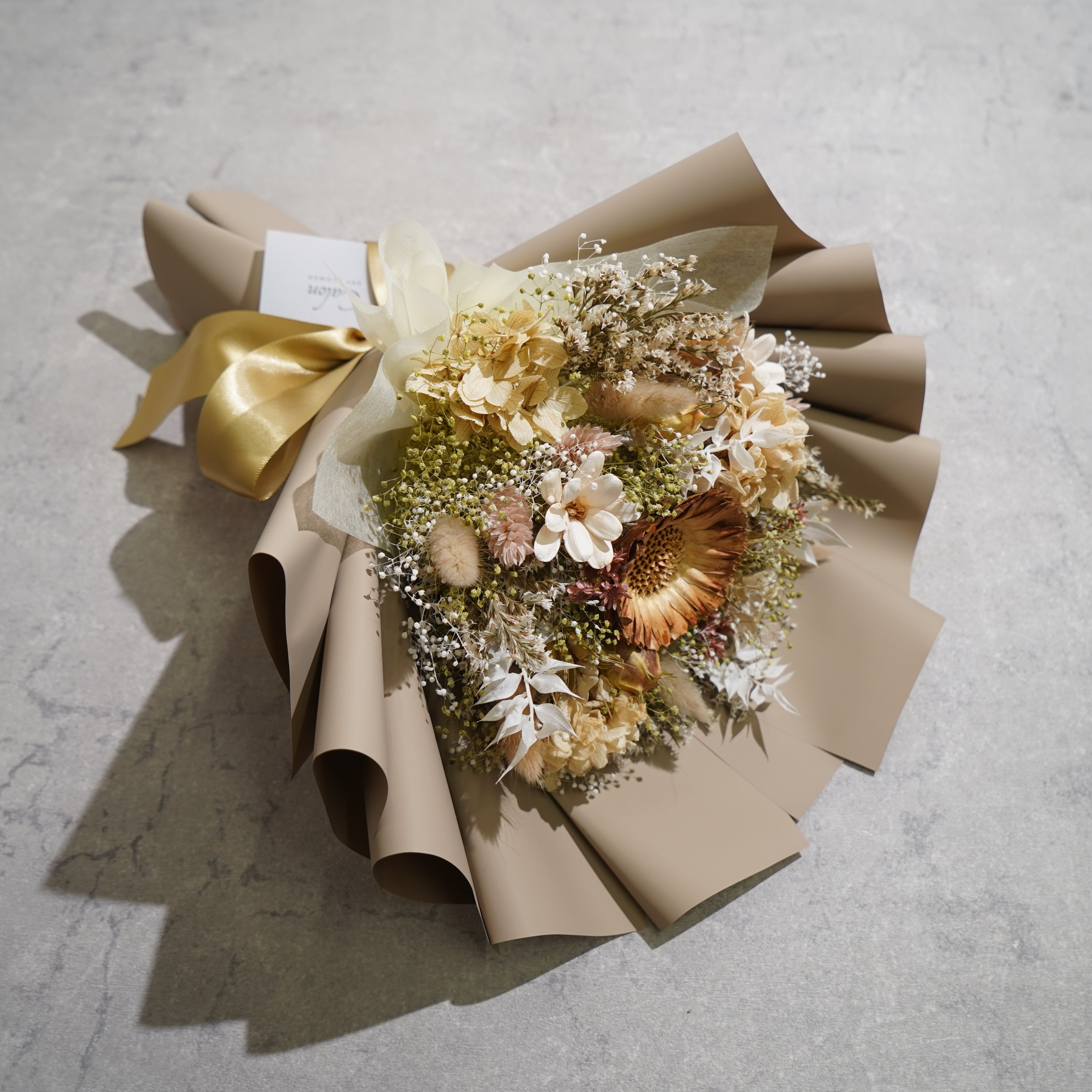 ドライフラワーの花束 Mサイズ ベージュ M-549≪限定1点≫