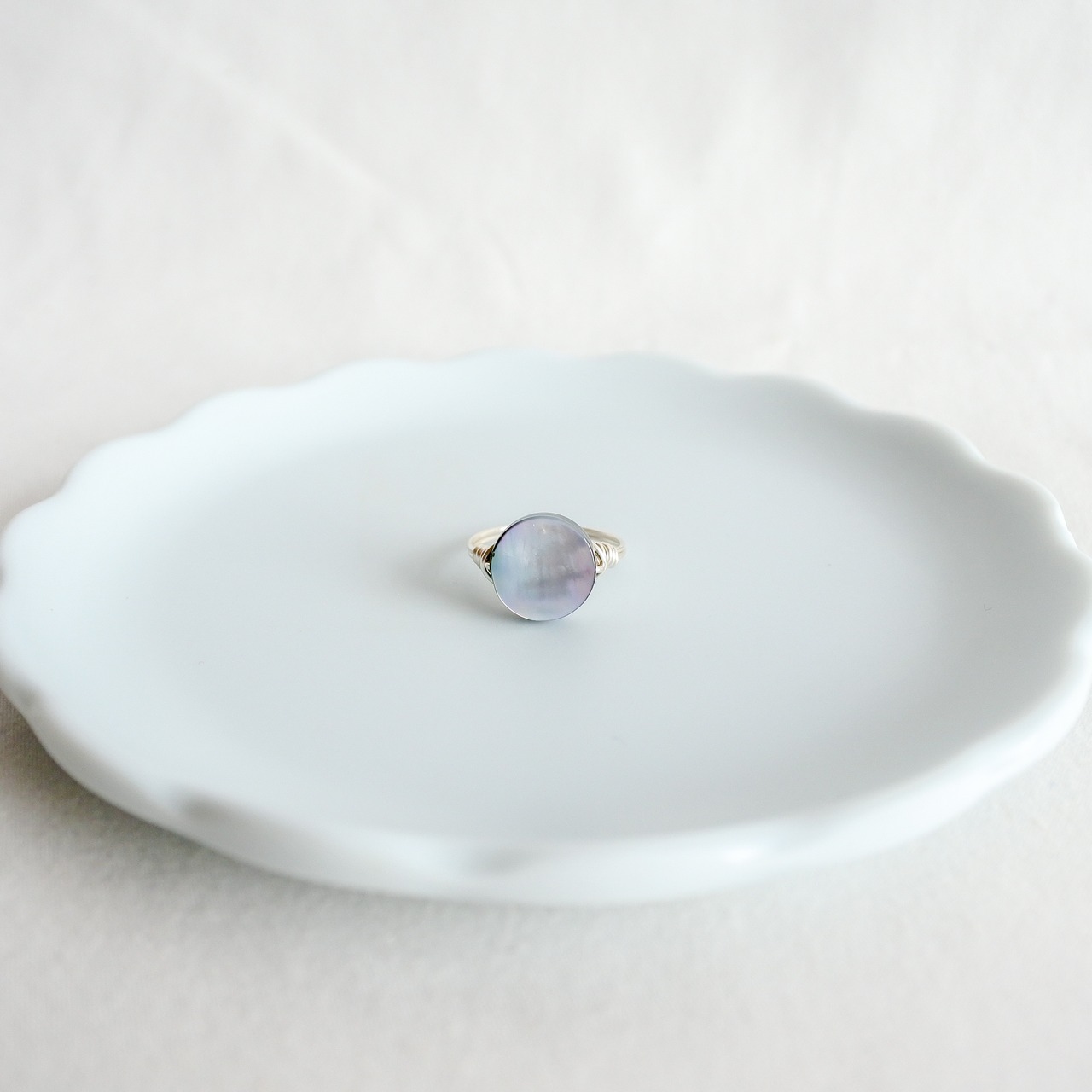 シェル　こばんがた　シルバーの指輪