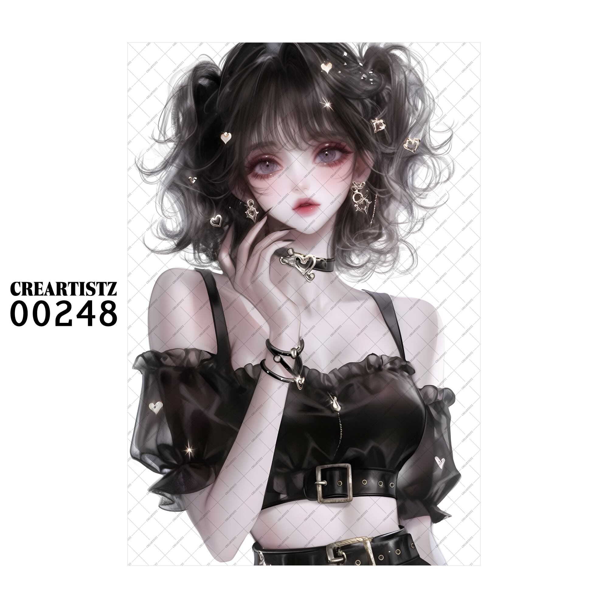 00248 ガール キュート オリジナル ペーパー/ステッカー 4枚セット CREARTISTZ