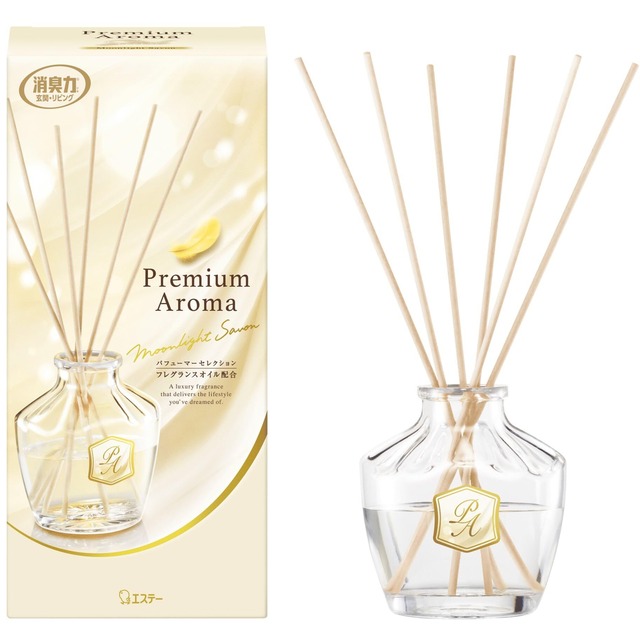 消臭力 プレミアムアロマ [まとめ買い] 部屋用 スティック ムーンライトシャボン 本体 50mL+つめかえ 50mL ディフューザー 玄関 リビング ルームフレグランス 消臭 芳香剤 ムーンライトサボン