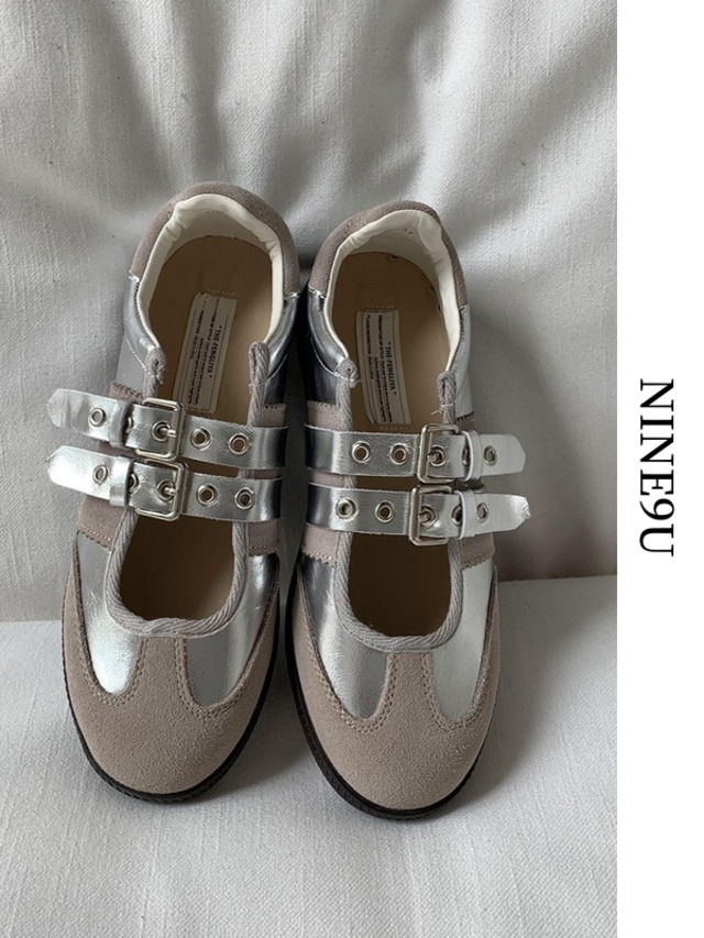 metallic nichi belt sneakers 2color【NINE7917】