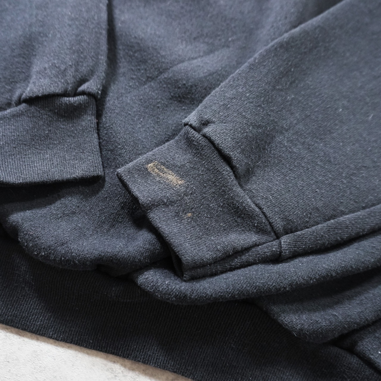 90s TULTEX sweatshirt solid black "made in USA" XL 古着 - 9