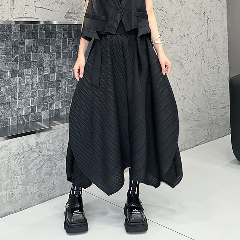 pleats balloon long skirt / l0729
