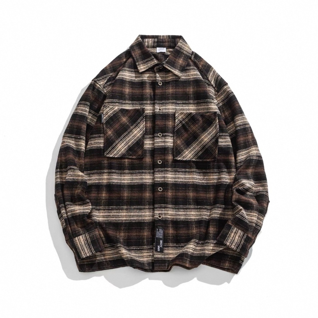 Checked pattern long sleeve shirt 0511 - 3