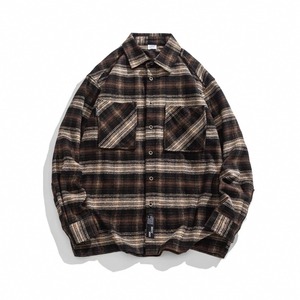 Checked pattern long sleeve shirt 0511