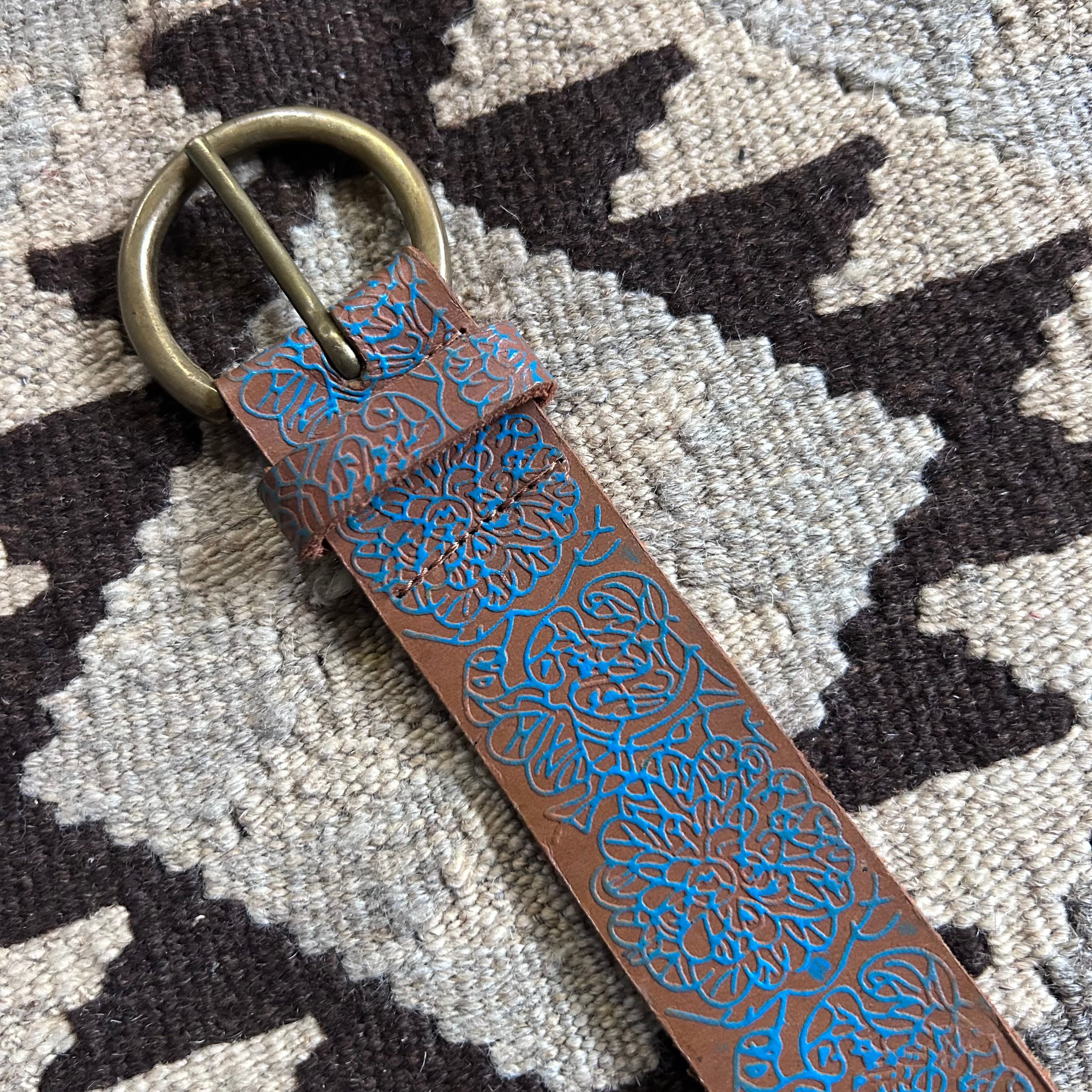 Men's Leather Belt メンズ レザーベルト ヒッピー paint ペイント 505137 kapre